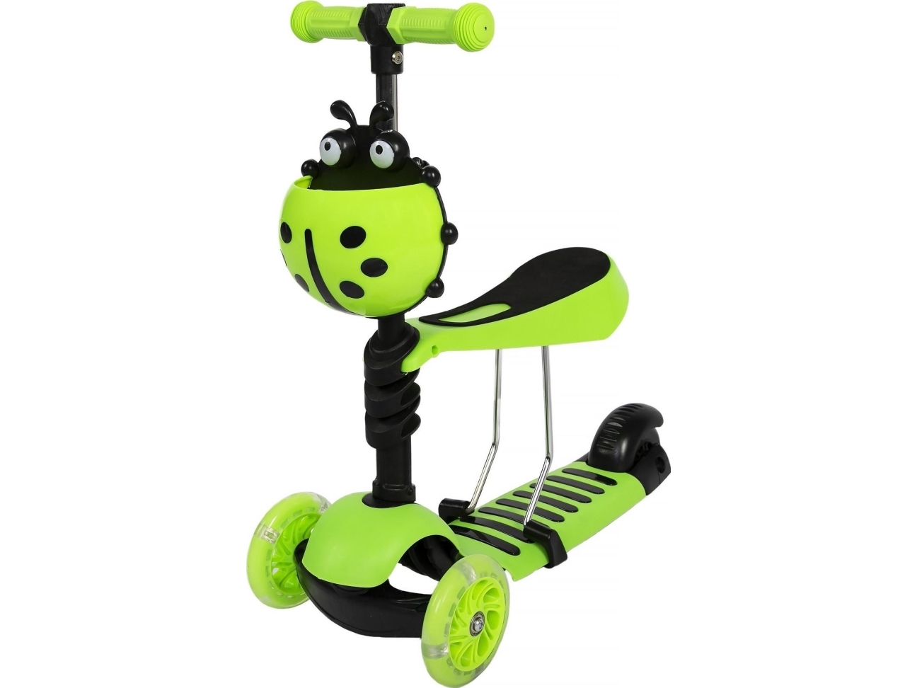 Hulajnoga Cosmolino Paspirtukas su stūmimo rankena Scooter 5in1 žalias