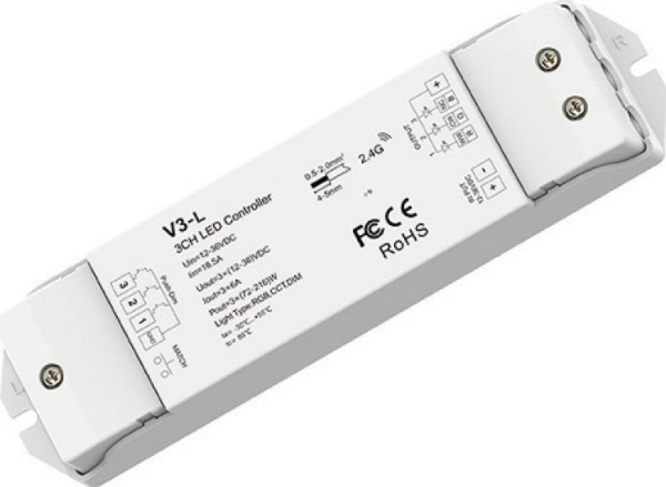 Skydance V3-L Rgb-Controller Für Konstante Spannung, 12-48V, 3X 6A, Push Dimm