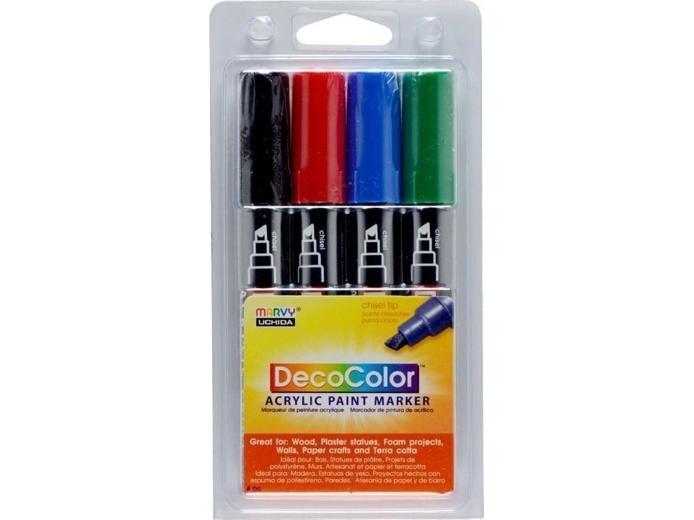 Marvy Uchida Marvy Decocolor Acryl Marker #315-4A Primär 4 Stück