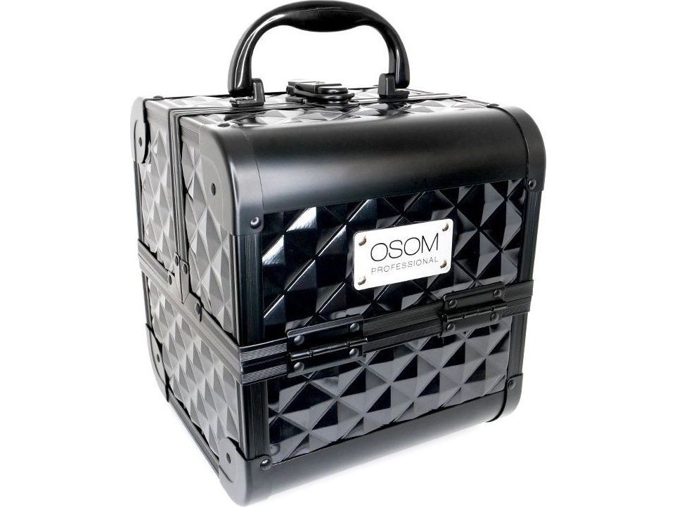 OSOM Professional lagaminas Osom plastikinis su aliuminėmis apdailomis, juodas, 185x185x200 mm