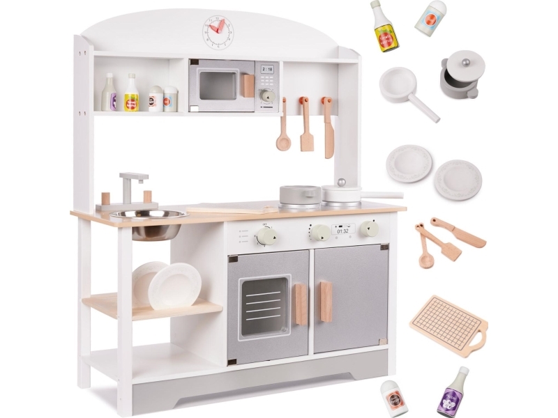 Black & Decker Vaikiška medinė virtuvė MDF MODERN CLASSIC+ priedai