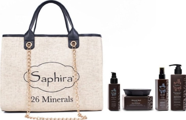 Kérastase Saphira Steppin-Out Bag Pflege-Set Für Haare: Shampoo, Maske, Multifunktionsprodukt, Öl, Tasche