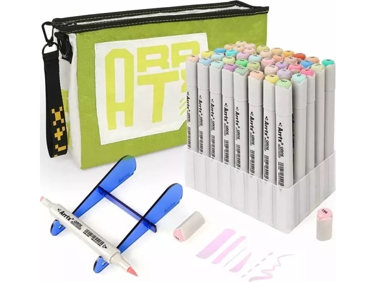 Arrtx Doppelseitige Marker - Wasserstifte, 40 Farben, Pastellfarben