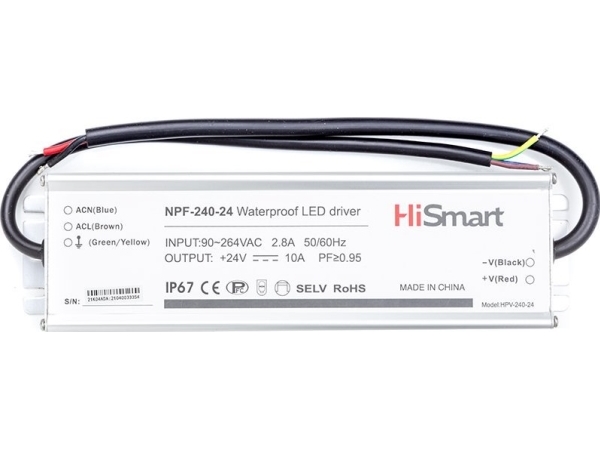 Hismart Netzgerät 24V, 10A, 240W, Pfc, Ip67
