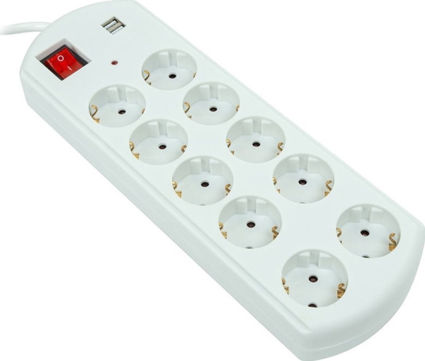 Exd Verlängerungskabel 5 M, 10 Steckdosen, 2X Usb, Mit Schalter