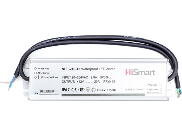 Hismart strömförsörjning 12V 20A 240W PFC IP67 | Belysning - Annan belysning - Ficklampa | GameStuff