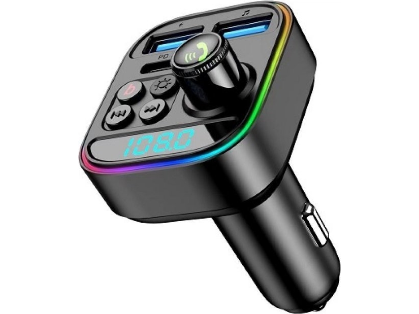 Extra Digital FM moduliatorius automobiliui T18 (RGB LED, PD3.0 30W, laisvų rankų įranga)