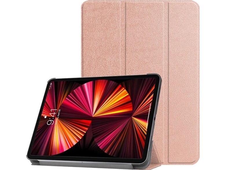 Ilike Galaxy Tab S9 Ultra 14.6 Dreifach Faltbare Öko-Leder-Hülle Mit Ständer Rose Gold