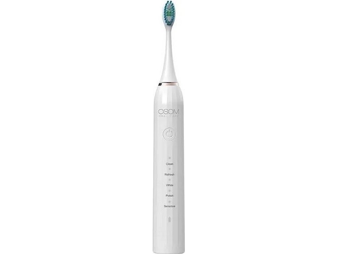 Osom Oral Care Genopladelig Elektrisk Sonisk Tandbørste Hvid Osomoralm1wh
