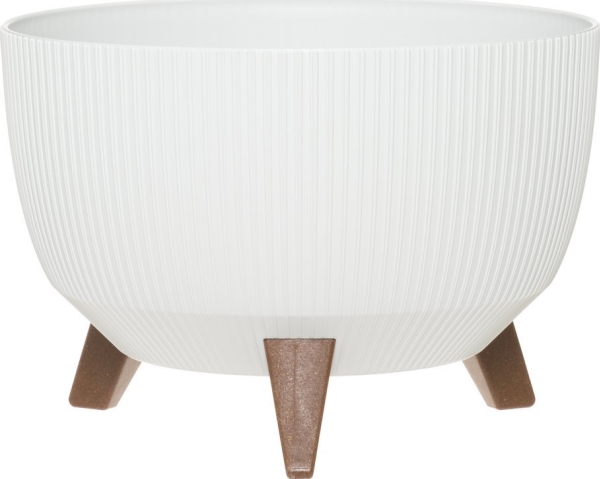 4Living Gėlių vazonas Roma Line su kojelėmis 40 cm, baltas