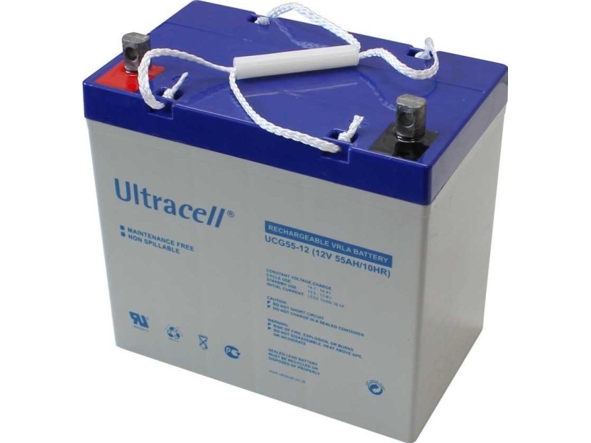 Ultracell UCG55-12 (55Ah, 12V, gel, djupurladdning) | EL Artiklar - Batteri - Uppladdningsbara batterier | GameStuff