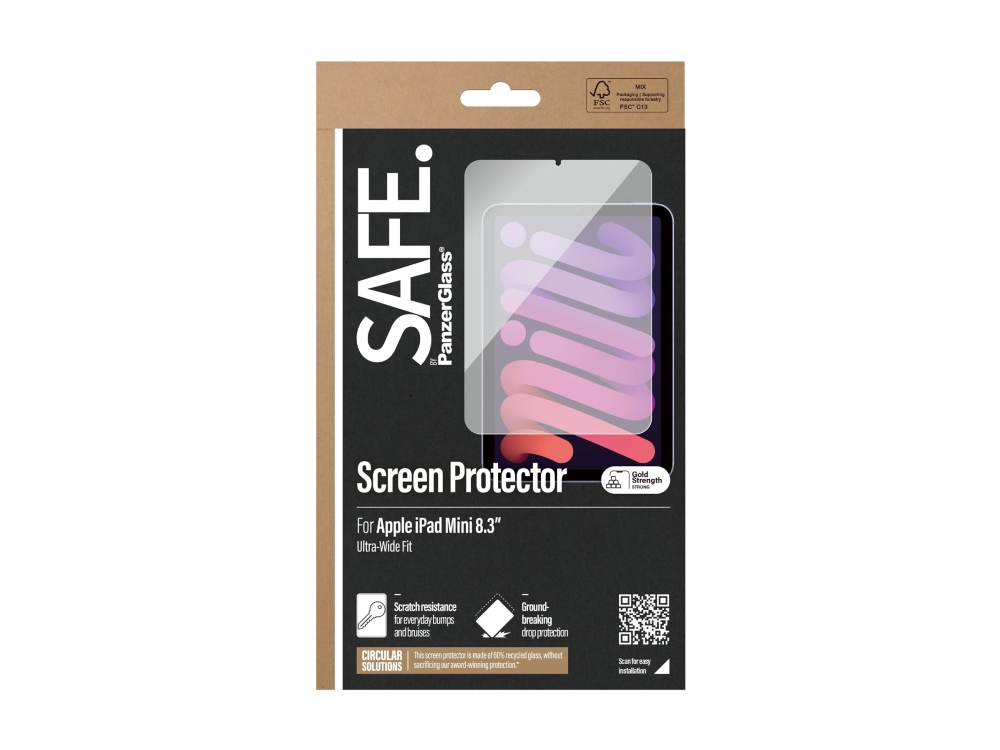 Safe. By Panzerglass - Skærmbeskytter For Tablet - Ultrabred Pasform - Glas - 8.3"