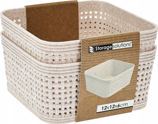 Kunststoffkörbe Für Die Organisation, 12 X 12 X 6 Cm, 2 Stück.