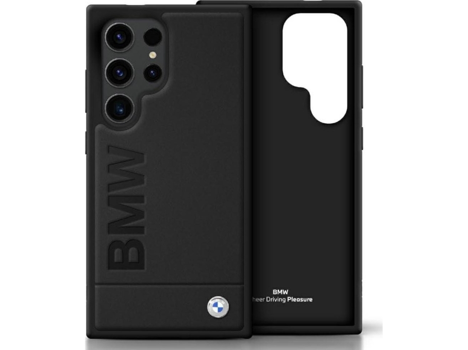 Bmw Leather Big Wordmark Case For Samsung Galaxy S25 Ultra Black