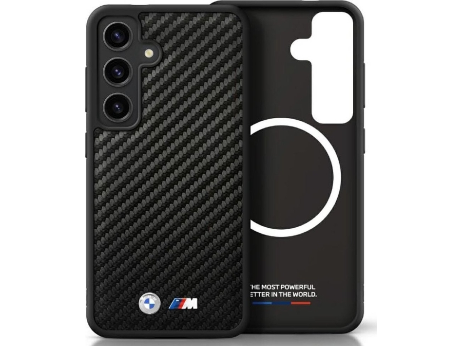 Dklas Bmw Leather Carbon Magsafe Samsung Galaxy S25 Juodos Spalvos