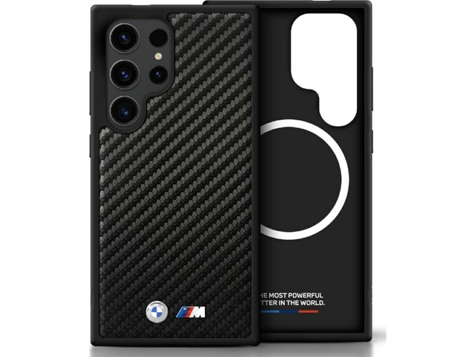 Dklas Bmw Leather Carbon Magsafe Samsung Galaxy S25 Ultra Juodos Spalvos