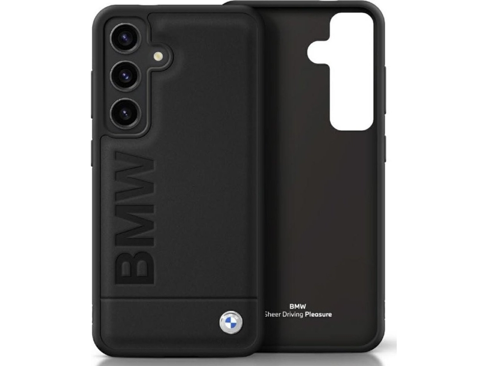 Bmw Leather Big Wordmark Case For Samsung Galaxy S25 Black