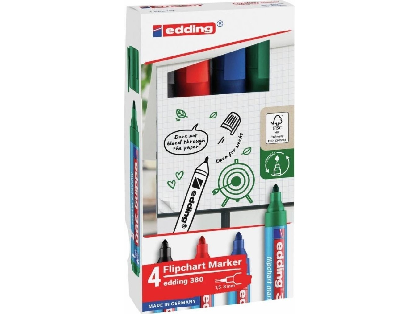 Edding Marker Til Flipchart 1,5–3 Mm 4 Farver