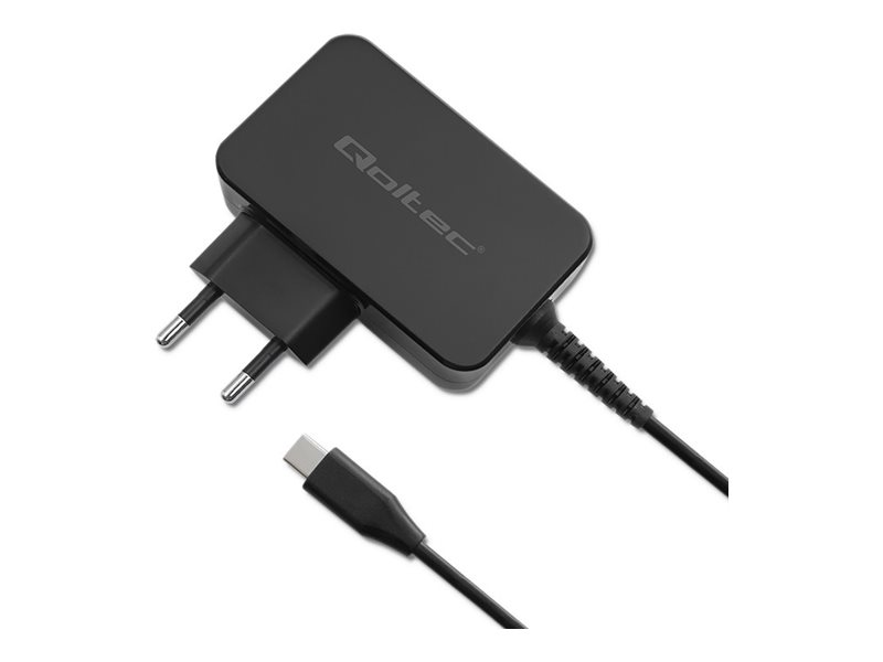Qoltec Gan Power Pro Ladegerät | 1Xusb-C | 30W | 5-20V | 1.5-3A | Schwarz