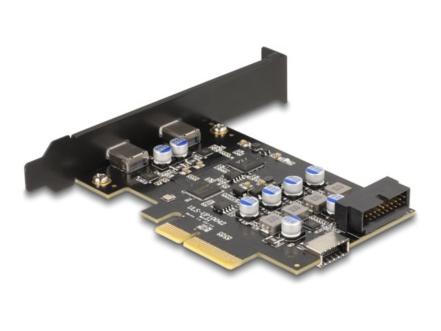 Pci Express X4 Karte Zu 2 X Extern Usb Type-C + 1 X Intern Usb 10 Gbps Typ-E Key A Und 1 X 19 Pin Pfostenstecker - Low Profile Formfaktor