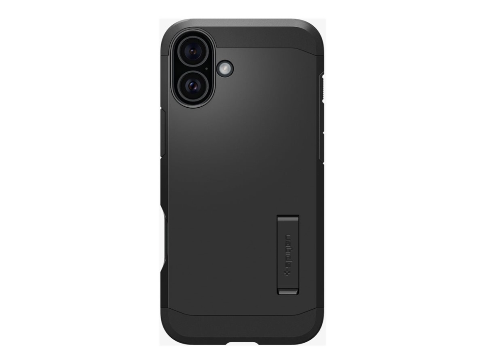 iPhone 16 Spigen Tough Armor Deksel med Stativ - MagSafe Kompatibelt - Svart