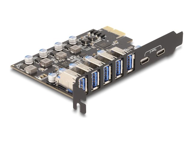 Delock Usb 5 Gbps Pci Express X1 Karte An 5 X Externe Typ-A + 2 X Externe Usb Typ-C Buchse