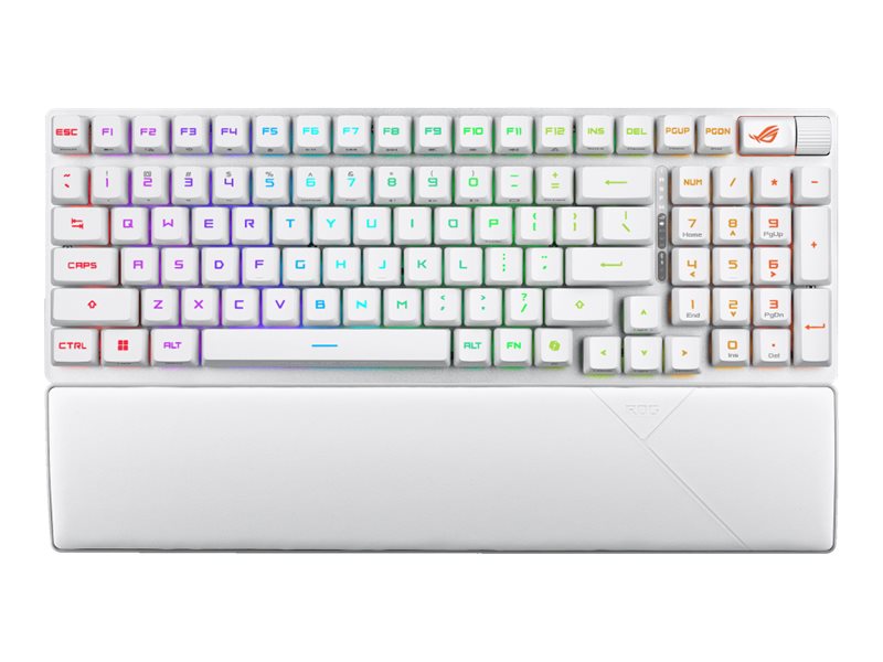 Asus Rog Strix Scope Ii Rx - Tastatur - 96% - Full Size - Baggrundsbelyst - Trådløs - 2.4 Ghz, Bluetooth 5.1, Usb - Tastkontakt: Rog Rx Red Optisk Me