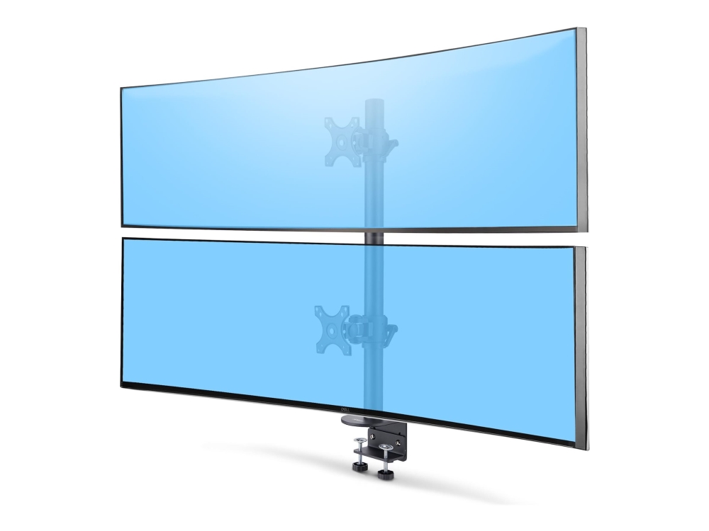 StarTech.com Desk Mount For 2x Vertically Stacked Monitors, Dual 49, TAA - Monteringssats (2 VESA-plattor, pole cap, 2 VESA-fäste, C-klämma 25 - 100 mm, stänger sammanställning, 2 stödkragar) - för 2 LCD-skärmar / böjda LCD-skärmar - snabbkoppling - plast, stål - svart - skärmstorlek: 17-49 (ultrawide) - disk-monteringsbar - TAA-kompatibel | Datortillbehör - Bildskärmar & Tillbehör - Övriga tillbehör | GameStuff