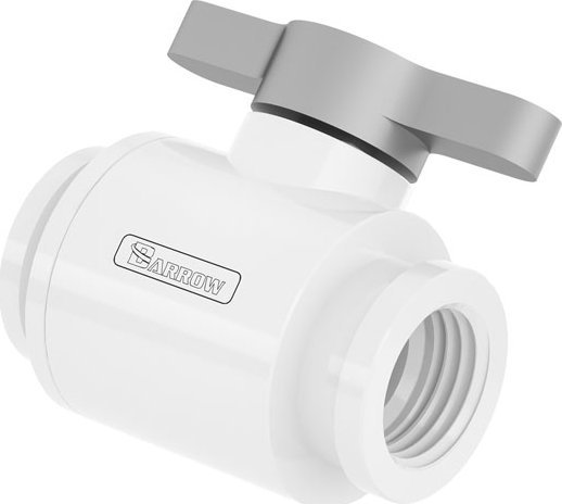 „Barrow“ Rutulinis Vožtuvas (10 Mm) G1/4 Colio Rutulinis Vožtuvas, Baltas Ir Sidabrinis