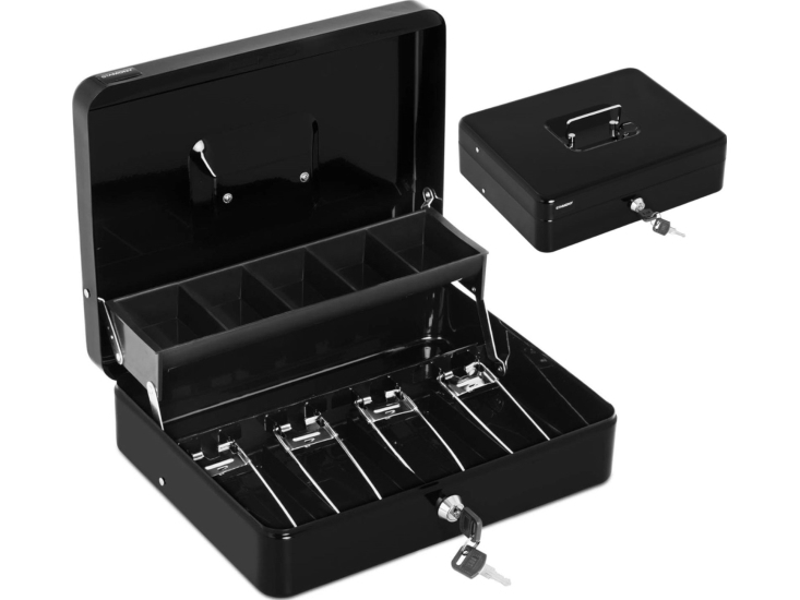 Stamony Plieninė grynųjų pinigų dėžutė su dėklu monetoms