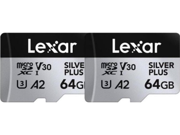 Karta Lexar Lexar Microsdxc Professional Silver Plus Uhs I/u3/a2/4k R205/w100 V30 64gb 2pack