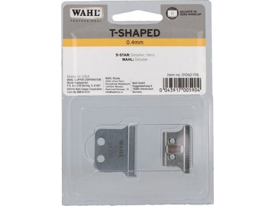 Wahl 01062-1116, Tilbehør, 0,4 Mm, Rustfrit Stål, Hero, Detailer, Wide Detailer