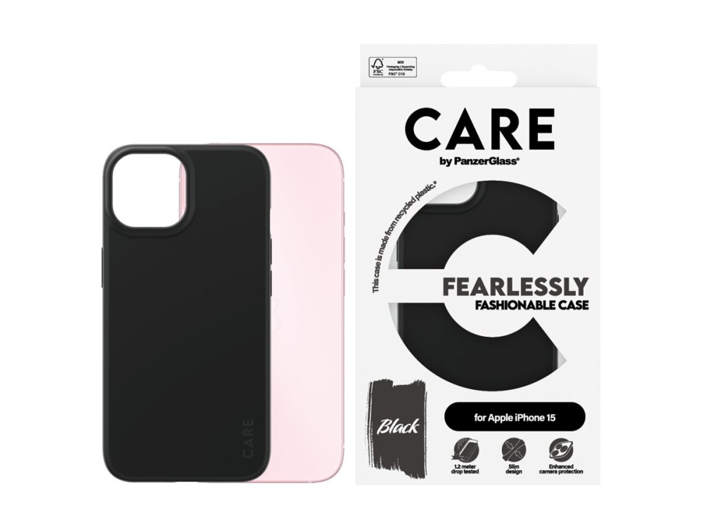 Care By Panzerglass - Bagsidecover Til Mobiltelefon - Termoplastisk Polyuretan (Tpu) - Sort - For Apple Iphone 15