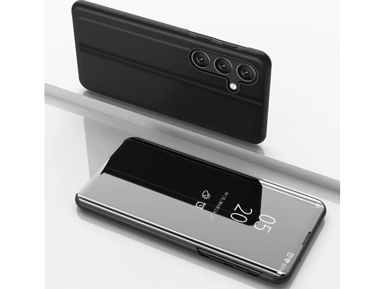 Clear View-Cover Til Samsung Galaxy S24 Fe Med Flip - Sort