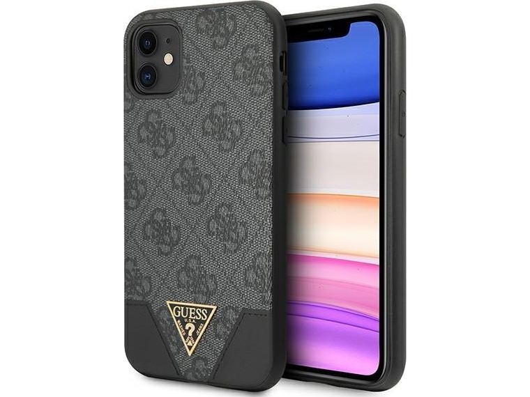 Apple Iphone 11 Guess Dėklas 4G Triangle Collection Guhcn61pu4ghbk Pilkos Spalvos