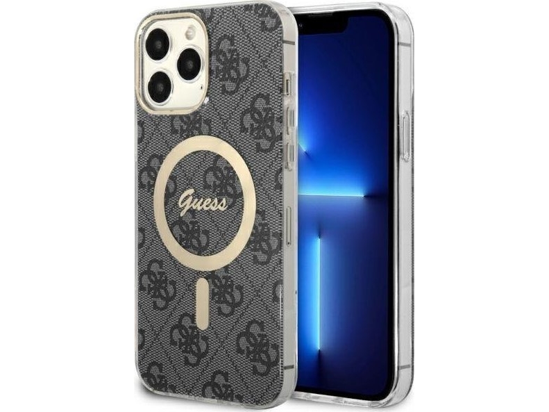 Apple Iphone 13 Pro Max Guess Dėklas 4G Magsafe (Guhmp13xh4stk) Juodos Spalvos