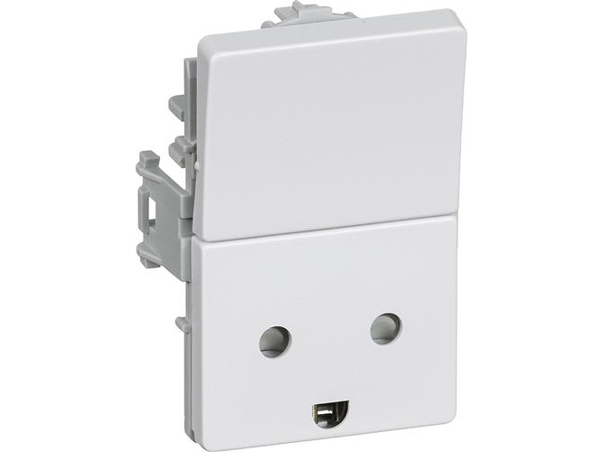 CLIC'LINE indsats stikkontakt med afbryder 2-pol med jord, hvid