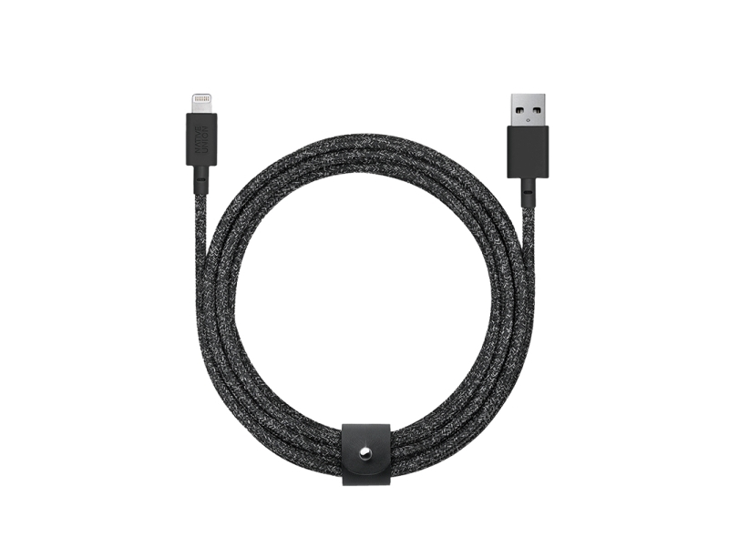 Native Union Belt Cable XL, 3 m, Lightning, USB A, Hankoppling, Hankoppling, Svart | Datortillbehör - Kablar & adaptrar - Datakablar | GameStuff