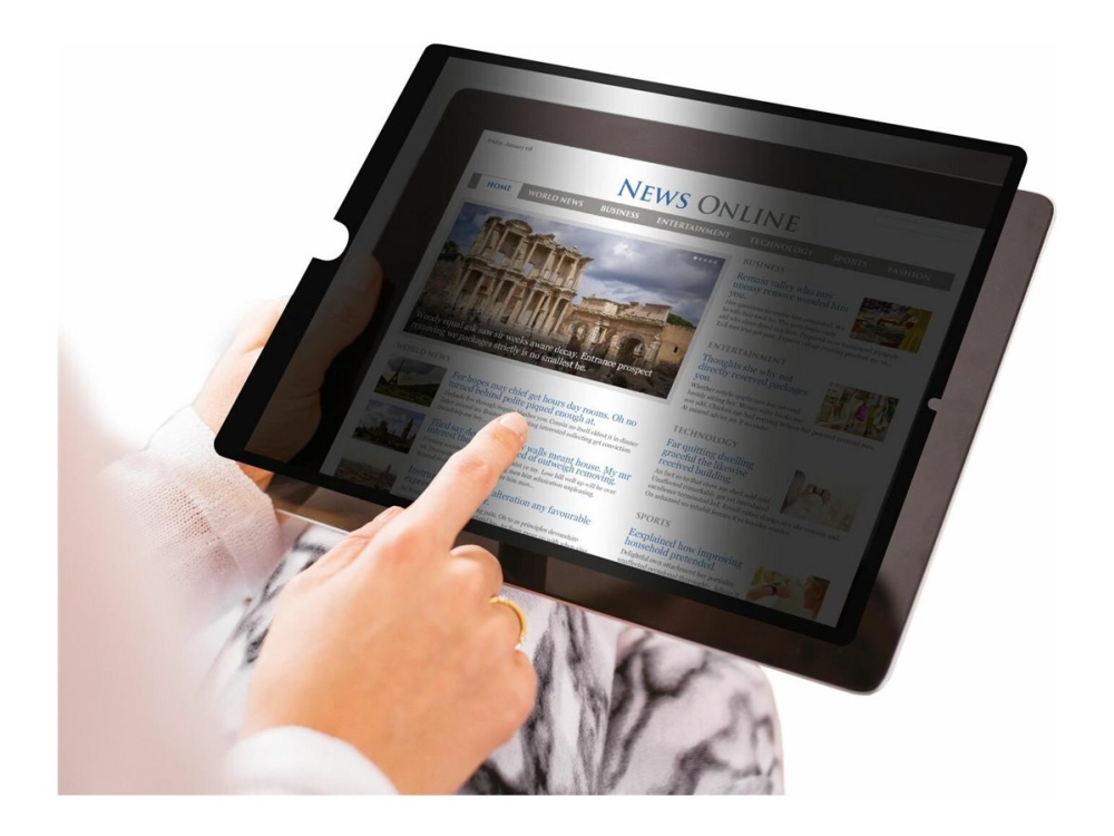 Estuff - Privatfilter Til Tablet Pc - Klæbende - 2-Vejs - Aftagelig - Klæbemiddel - 8.3" - Sort