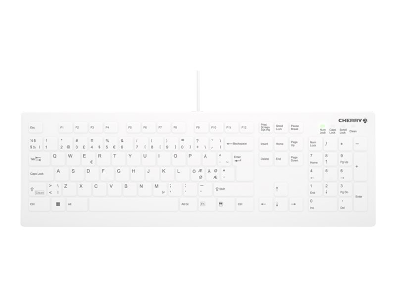 Cherry Ak-C8112, Volle Größe (100%), Kabelgebunden, Usb, Scherenschalter, Qwerty, Weiß