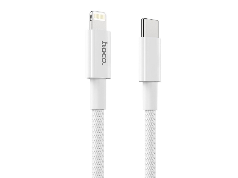 Usb Til Usb-C / Lightning-Kabel Hoco 1 M Hvid (6931474740892)
