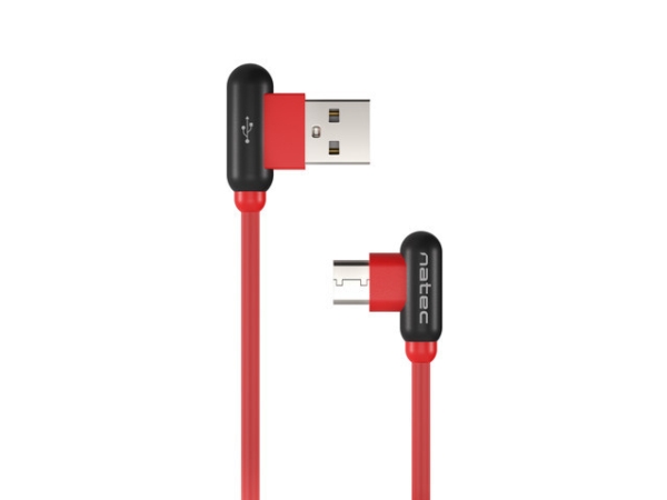 Kabel Usb-C(M) Winkel Links-&Gtusb-A(M) 2.0 1M Winkel Links/Rechts Rot Natec Prati