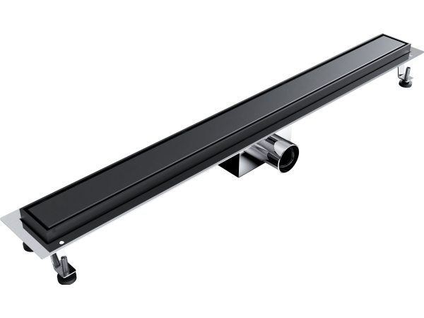 700 Aqua Steel La Black Linearer Duschablauf Mit Glattem Rost Bgm (S)