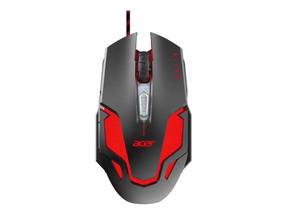 Acer Nitro Nmw200 Retail Pack Mus Ergonomisk Optisk 6 Knappar Kabelansluten Usb Svart