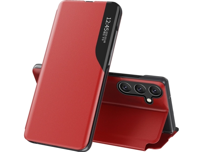 Eco Leather View Case Samsung Galaxy S25 Red
