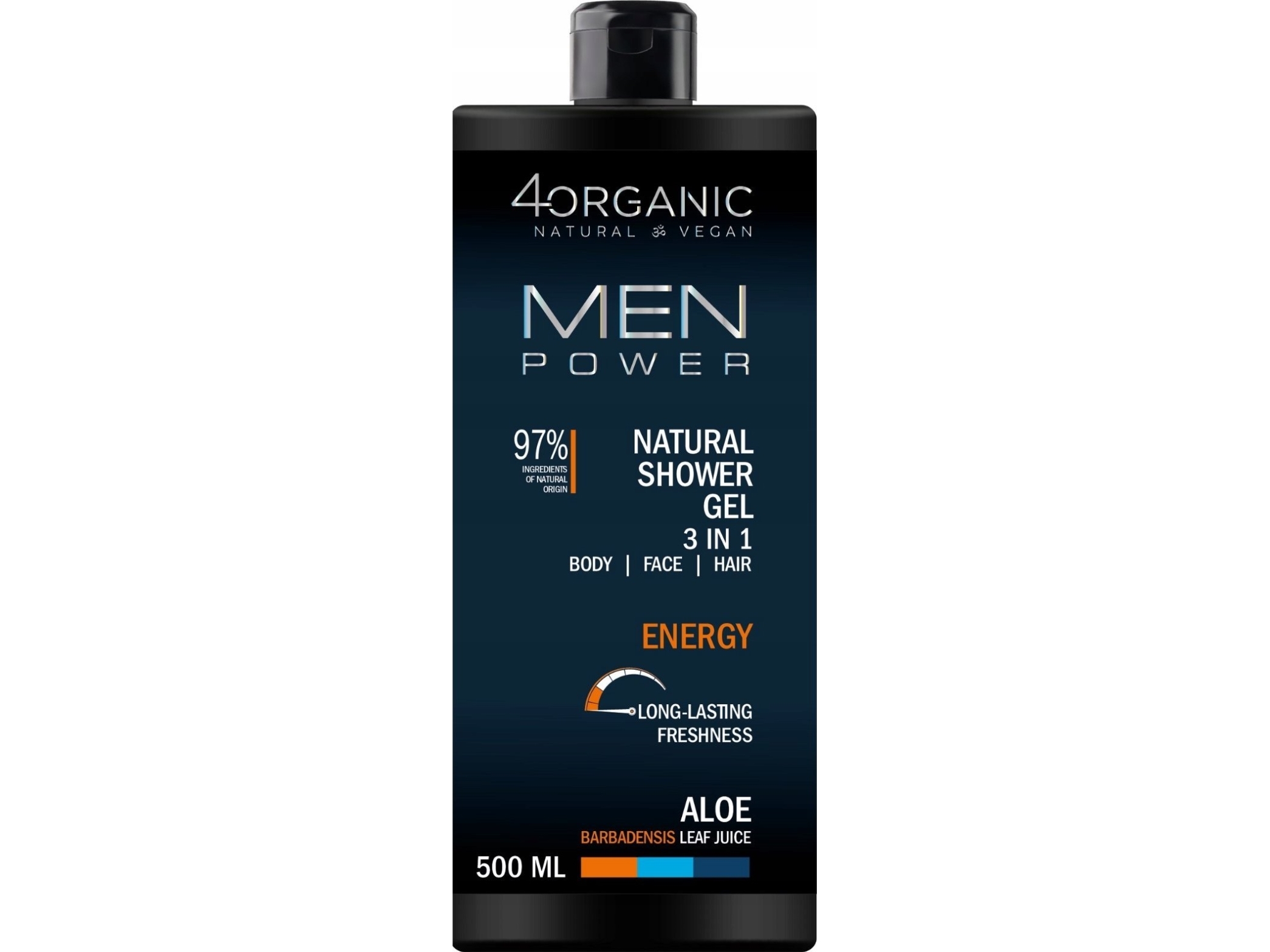 4Organic_Men Power Naturlig Żel Pod Prysznic 3 W 1 Energy 500Ml