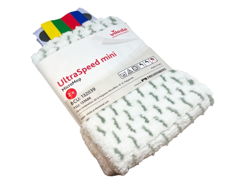 Vileda UltraSpeed Mini fukt- & våtmopp i mikrofiber 30 cm vit - 2-pack | Huset - Tvätt & Rengöring - Diskbaljor & Hinkar | GameStuff