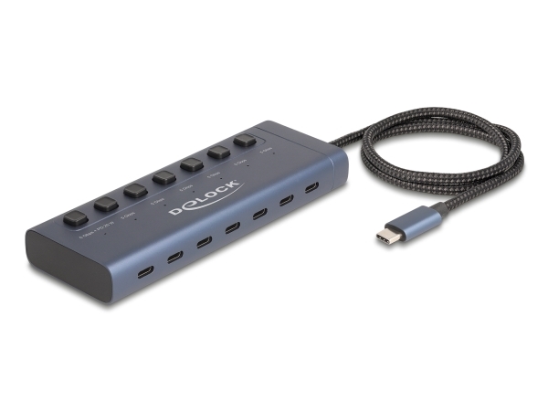 Delock - Hub - 6 X Usb-C + 1 X Usb-C (Strømforsyning) - Desktop