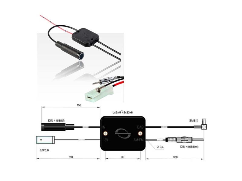 Aktiv fm- og dab-splitter