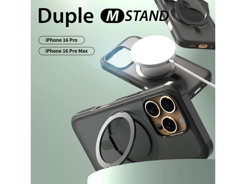 Deklas Araree Duple M Stand Hülle Iphone 16 Pro 6,3" Schwarz/Schwarz Ar20-02113A